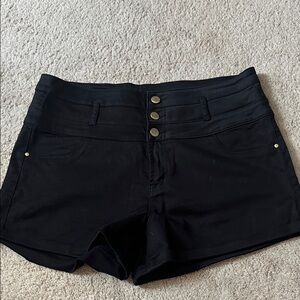 Elegant Black High-Waisted Women's Shorts